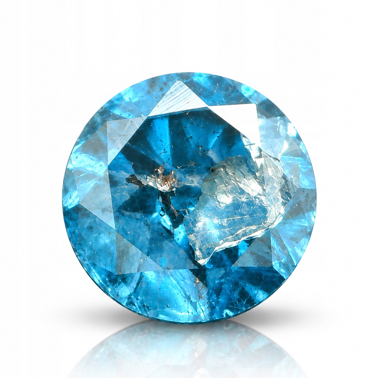 Přírodní diamant 0.18 ct Modrý Briliant I3 certifikát Wbd