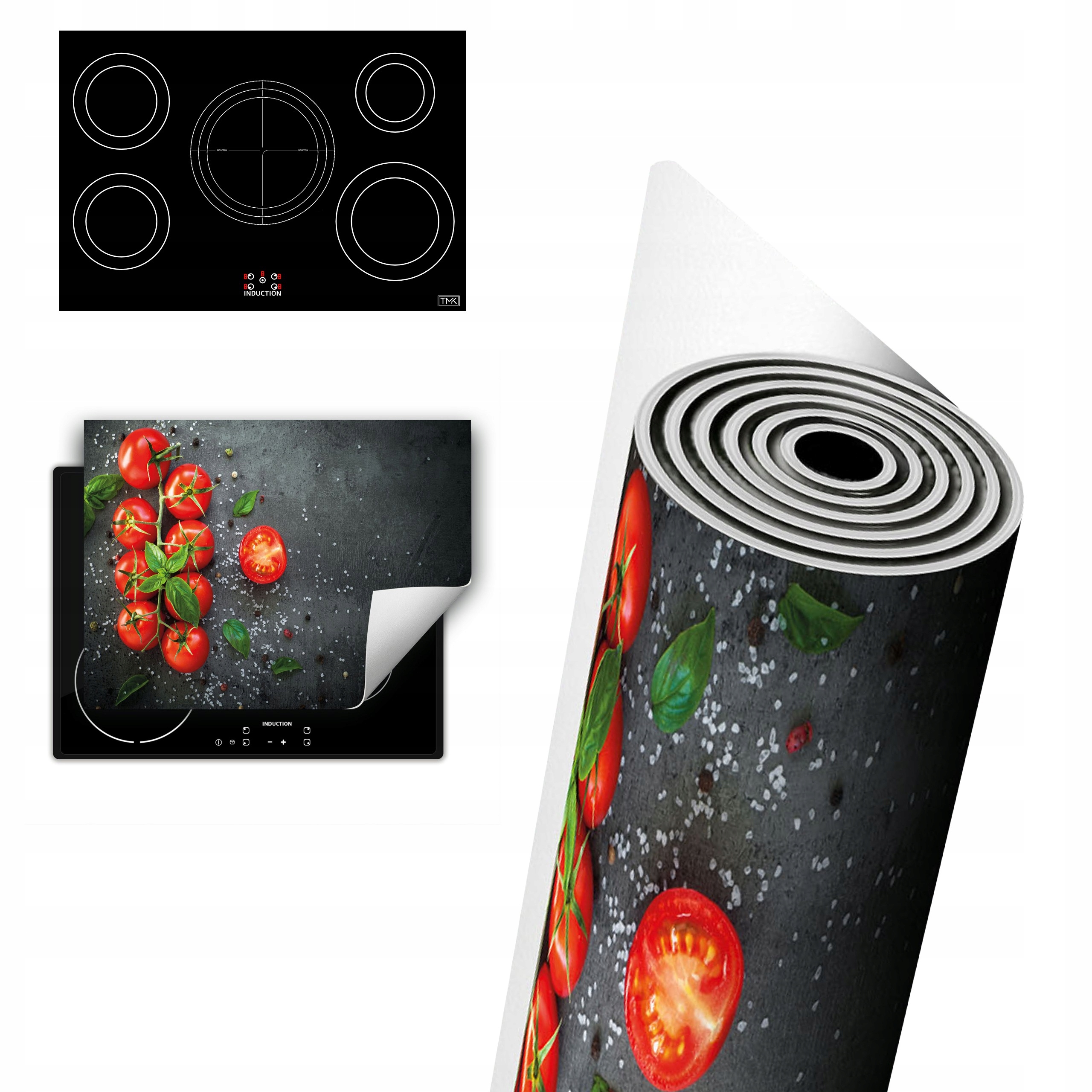 Vinylová Ochrana Na Indukci Pracovní Deska 80x52 břidlice rajčata