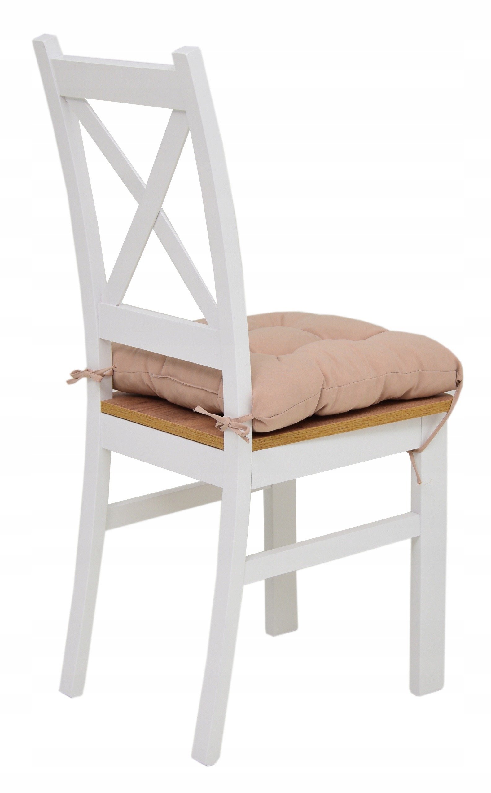 komplet do SALONU nowoczesny stół DĄB CRAFT + 6x białe krzesła z krzyżem Długość stołu 120 cm