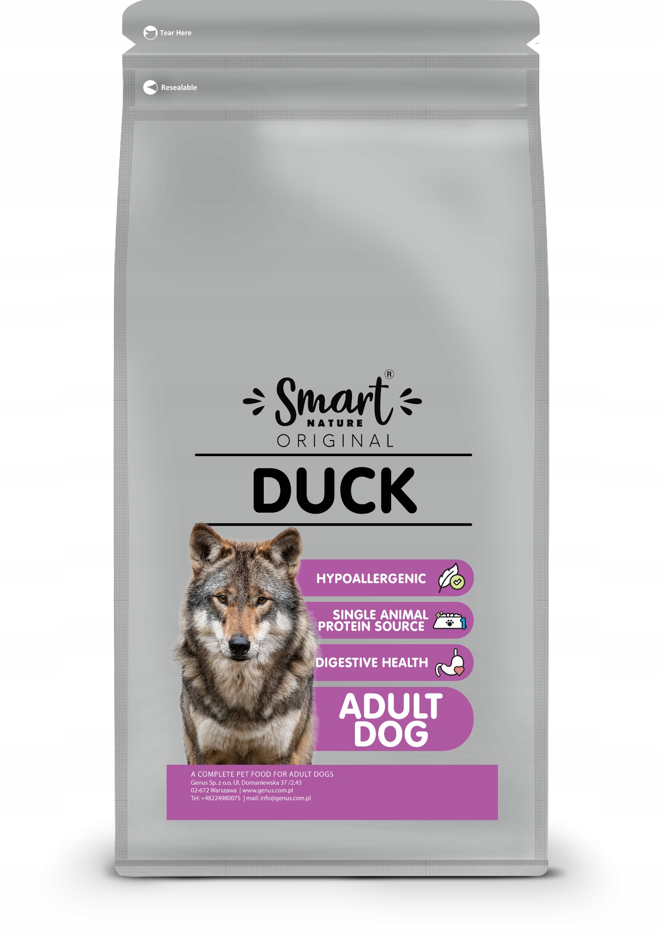 Krmivo pro psy Smart Nature Original Dog Duck 12 kg kachní maso hypo