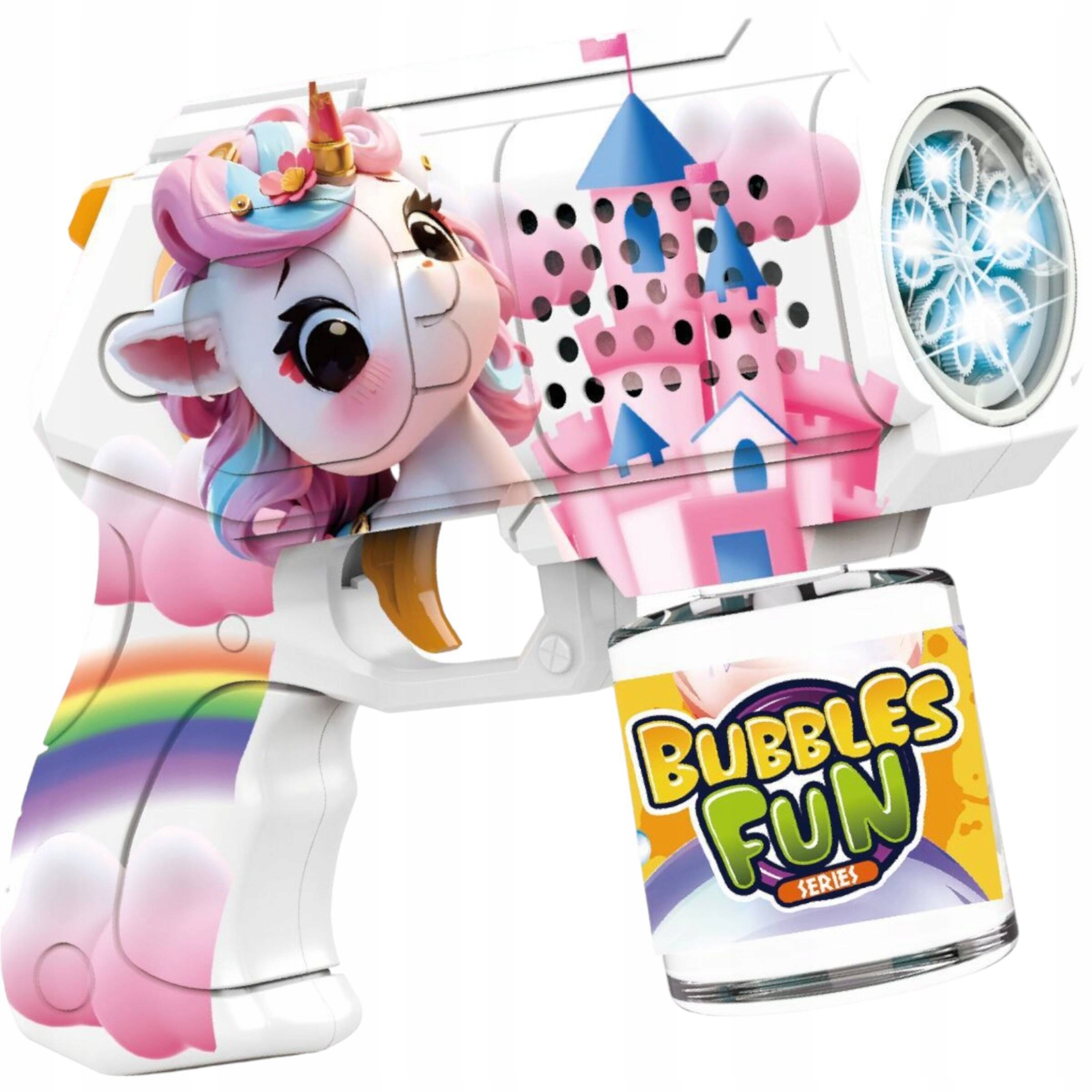 PISTOLET DO BANIEK MYDLANYCH WYRZUTNIA JEDNOROŻEC BAŃKI MYDLANE MASZYNKA