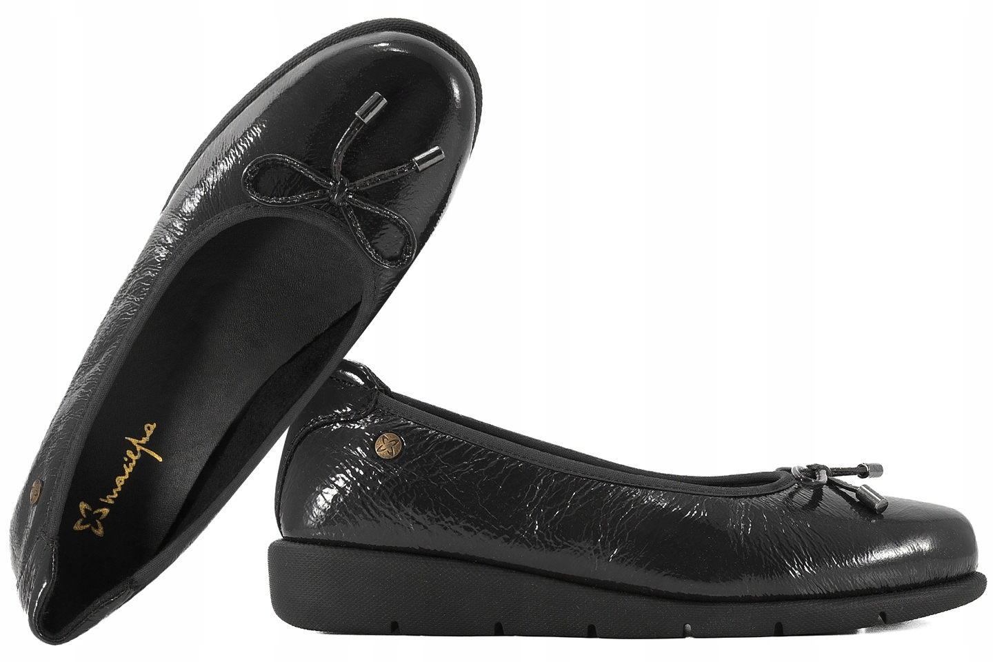 Maciejka P6504-02/00-8 Balerínky Dámské Polobotky Balerínky Lakované 38 Černá