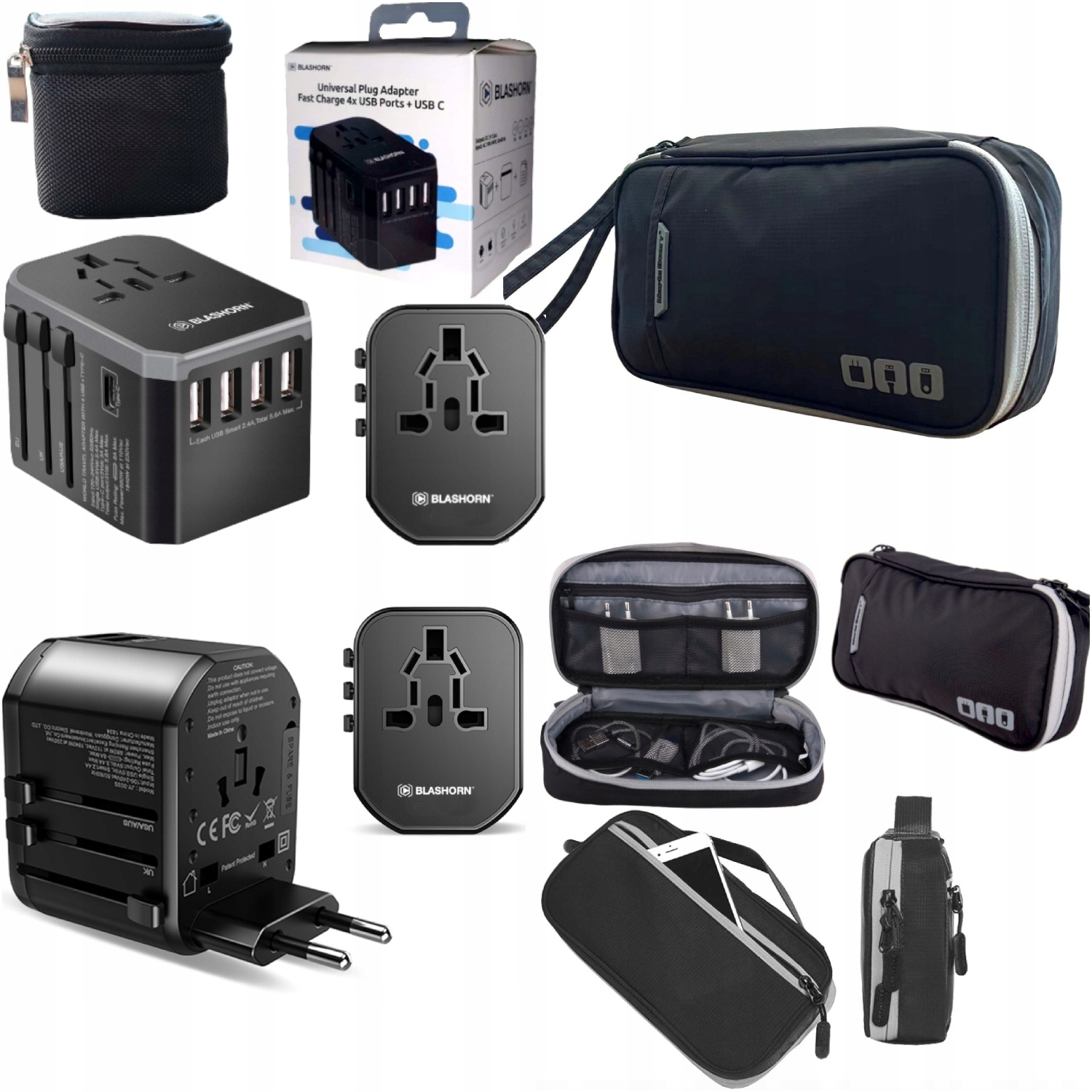 Mezinárodní cestovní Nabíječka Organizer