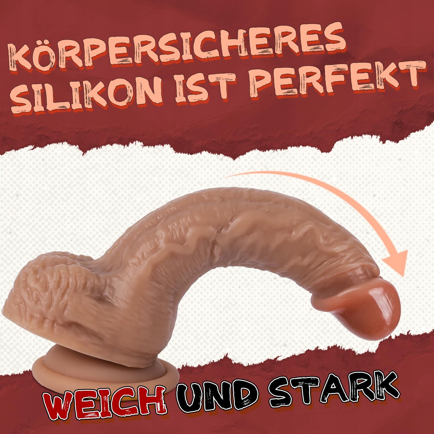 REALISTISCHER DILDO Silikonowy Penis z Mocną Przyssawką dla Dorosłych — miniatura 3