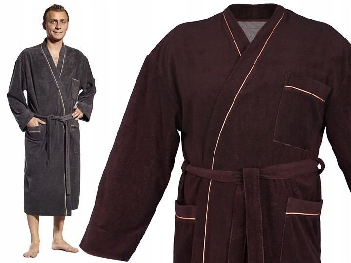 

Szlafrok męski duże rozmiary Frotte rozm 6XL brąz