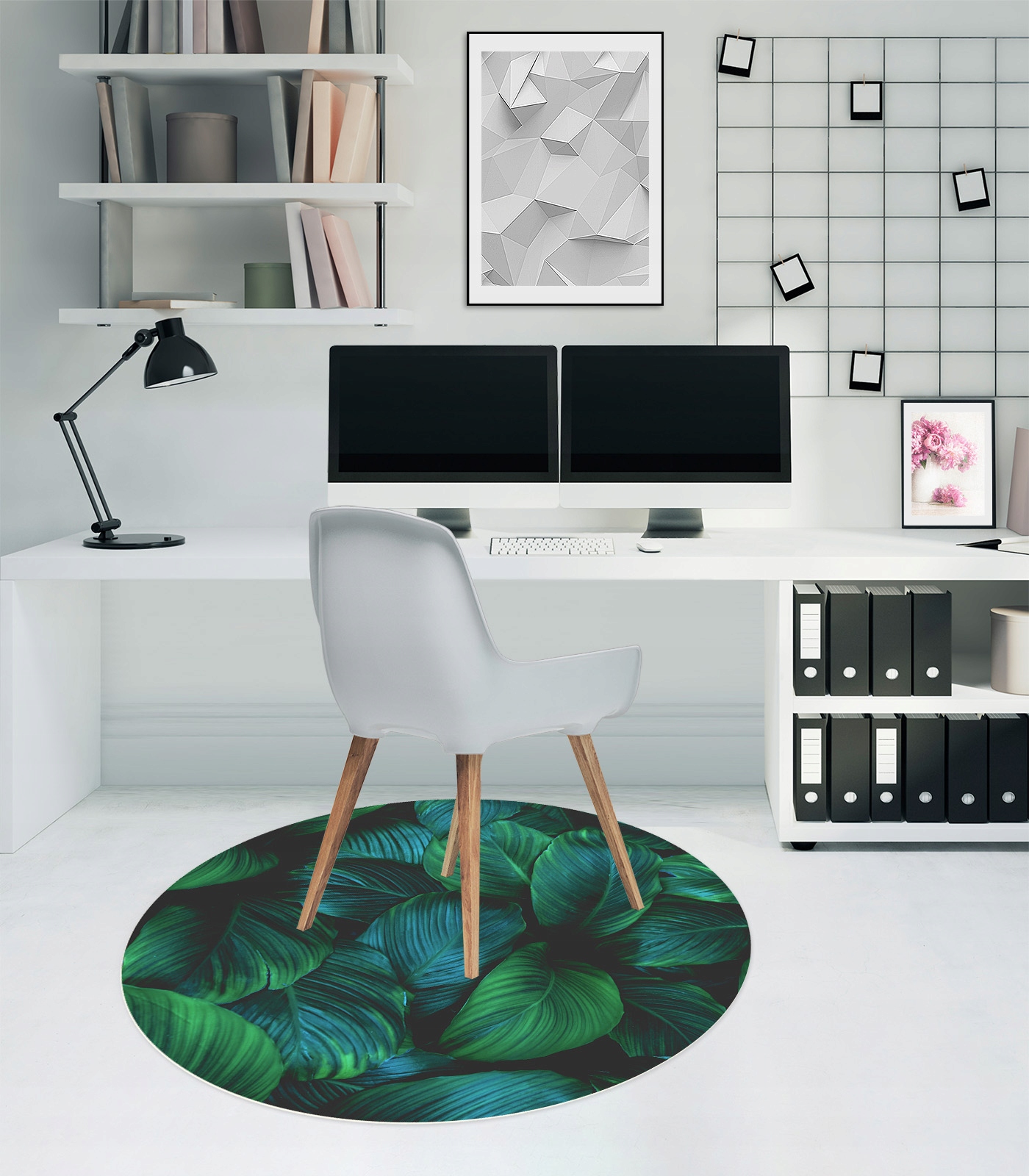 PODKŁADKA PODŁOGOWA POD FOTEL okrągła 100cm LIŚCIE Kolor inny