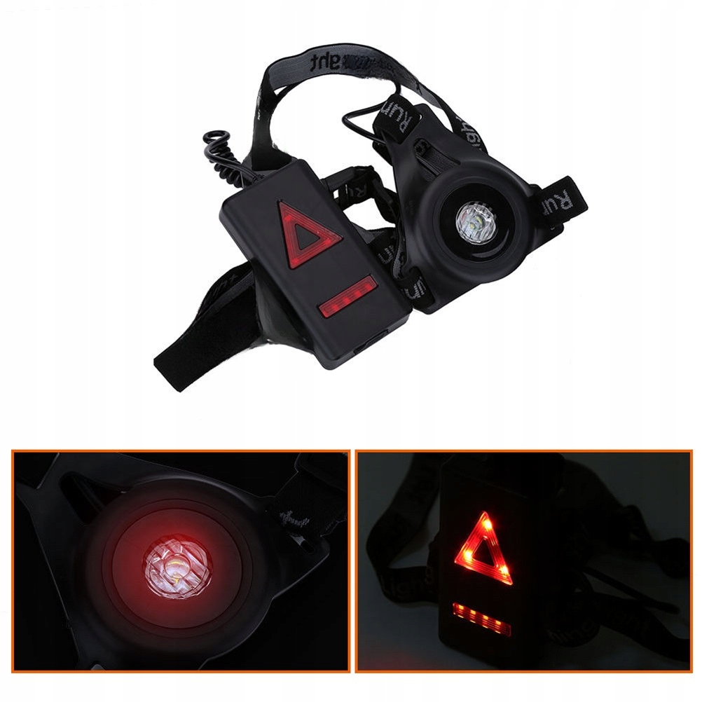 LAMPA PIERSIOWA LED DO BIEGANIA NOCĄ CZARNA