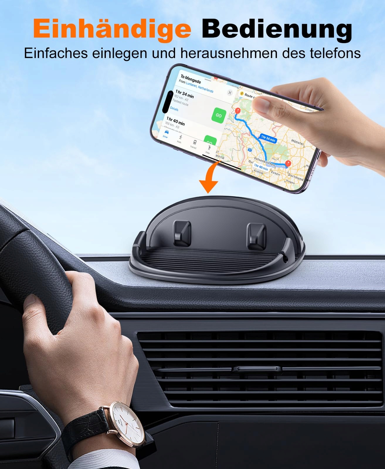 BEEASY Uchwyt Samochodowy Na Telefon Do iPhone Android — miniatura 5