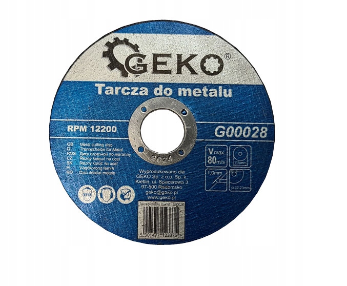 

Tarcza Do Cięcia Metalu 115x1.0 Geko