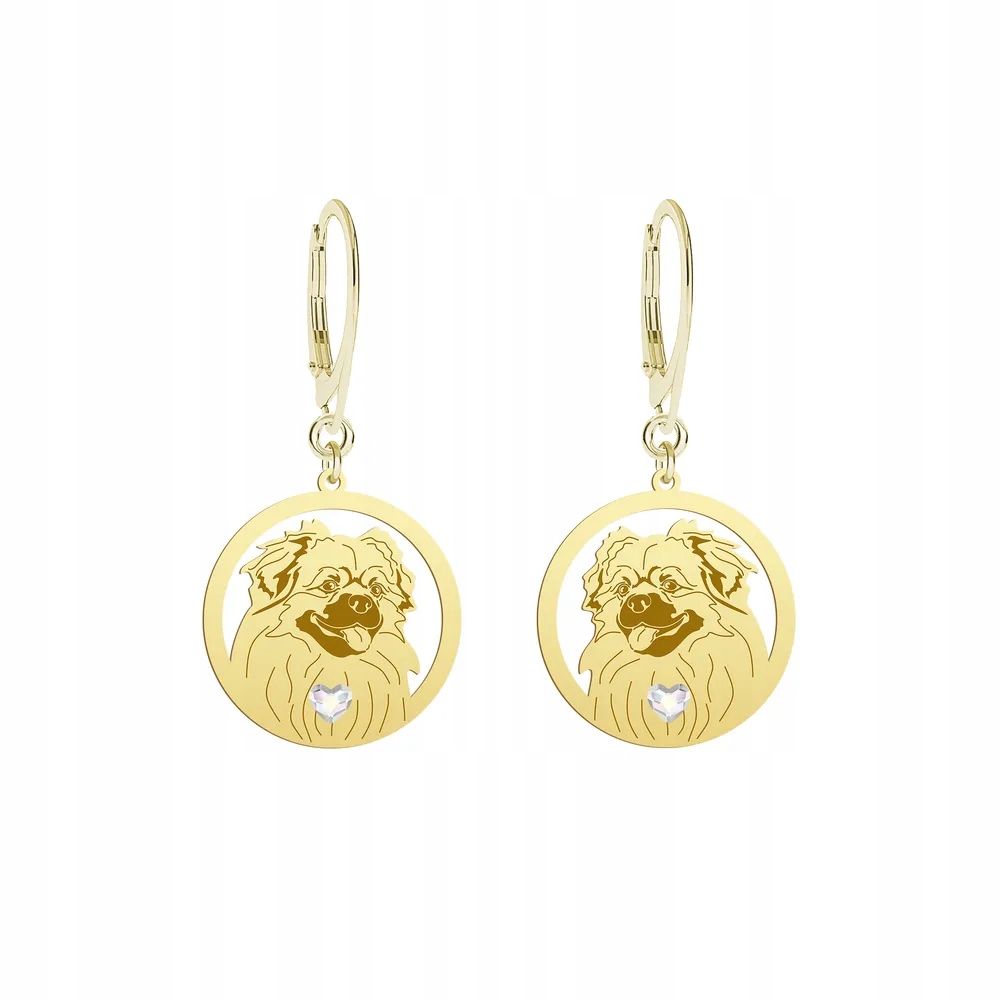 Náušnice Zlaté se psem Tibetský španěl 925 Bigiel Dárek Žena Gravírování