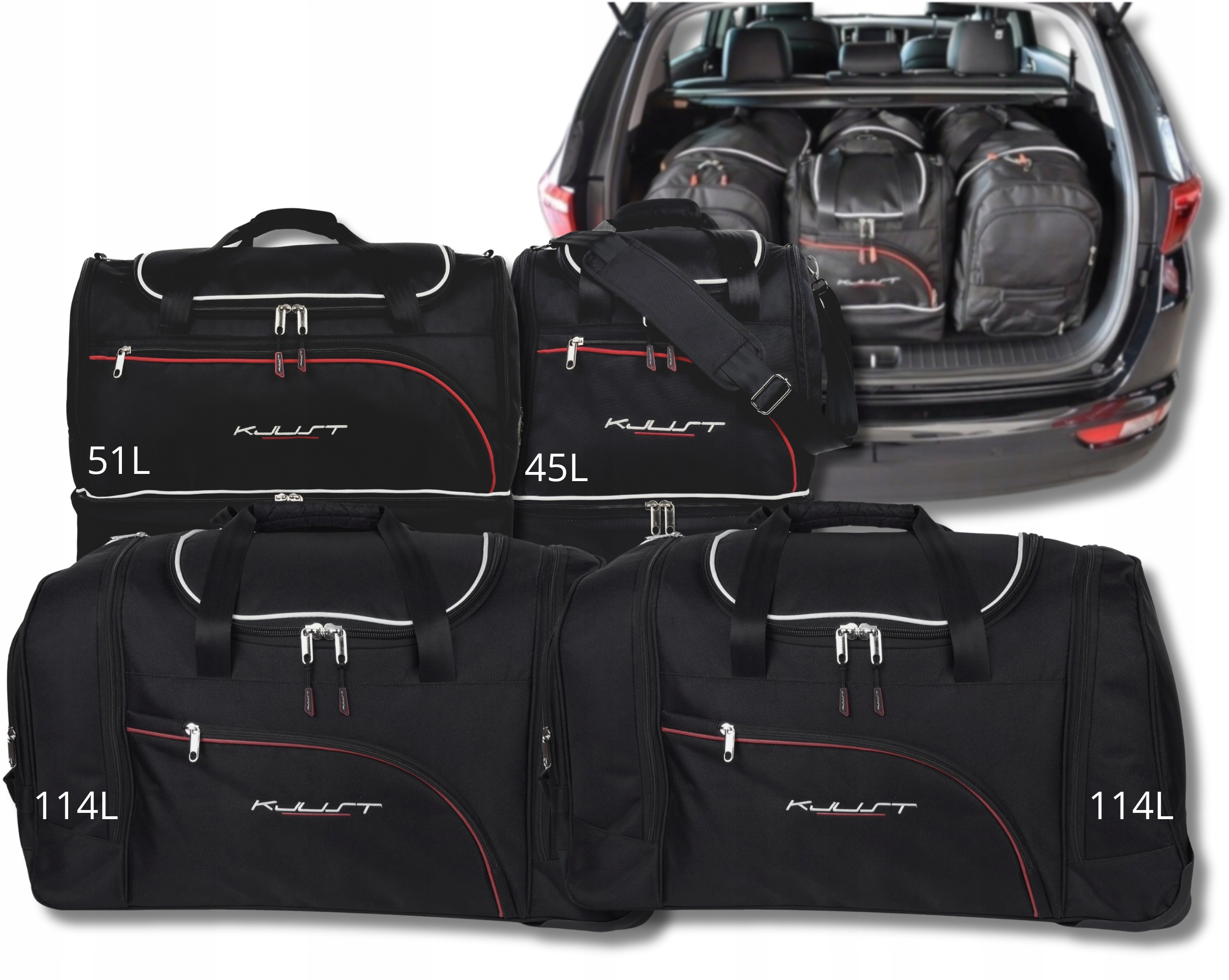 Sada tašiek Komplet Kjust do kufra Kia Sportage 2016-2021 4 ks