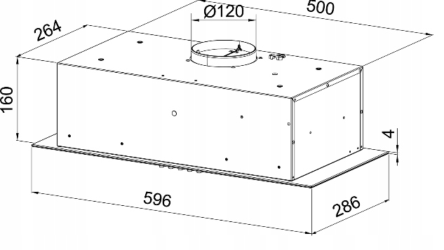 Okap Kernau KBHI0160B SZKŁO CZARNY 60CM + 2 FILTRY Kolor dominujący czarny