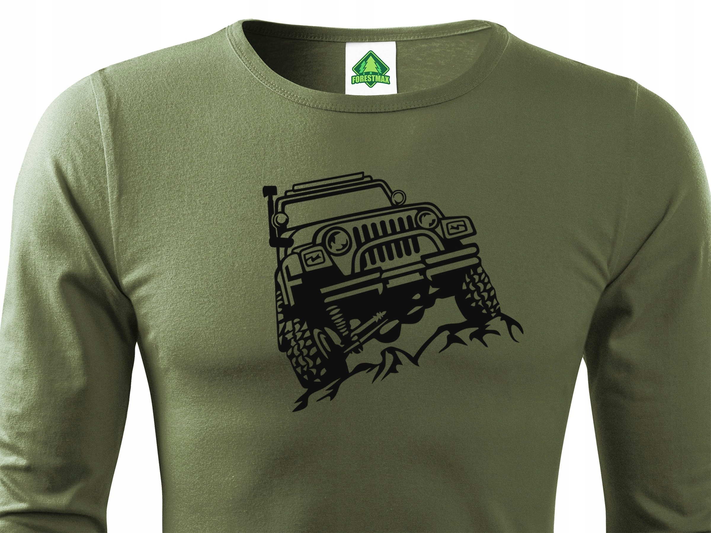 

Longsleeve khaki nadruk Off Road Jeep Wrangler Tj