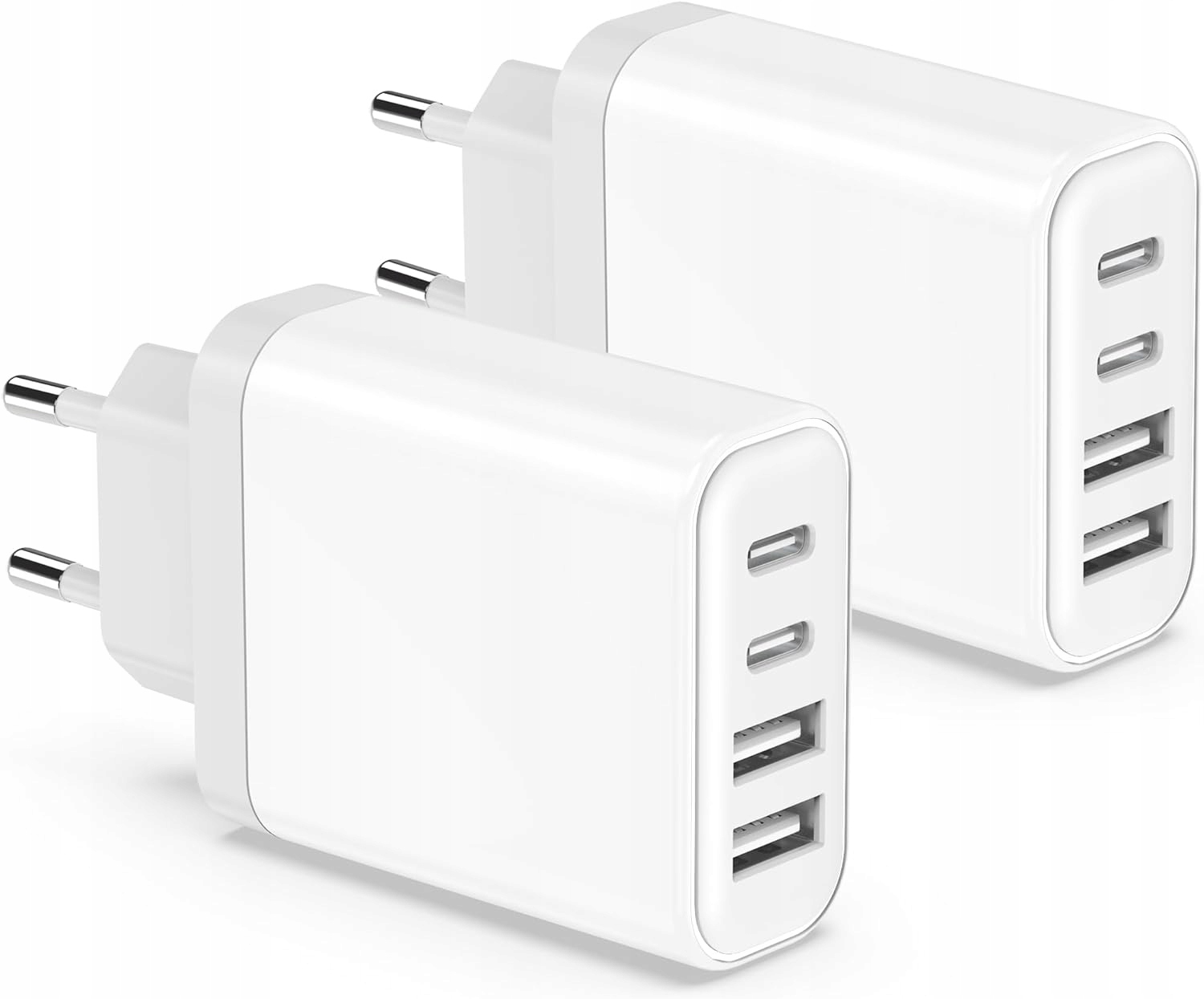 2x SZYBKA ŁADOWARKA SIECIOWA UNIWERSALNA GNIAZDO 2x USB 2x USB-C 40W