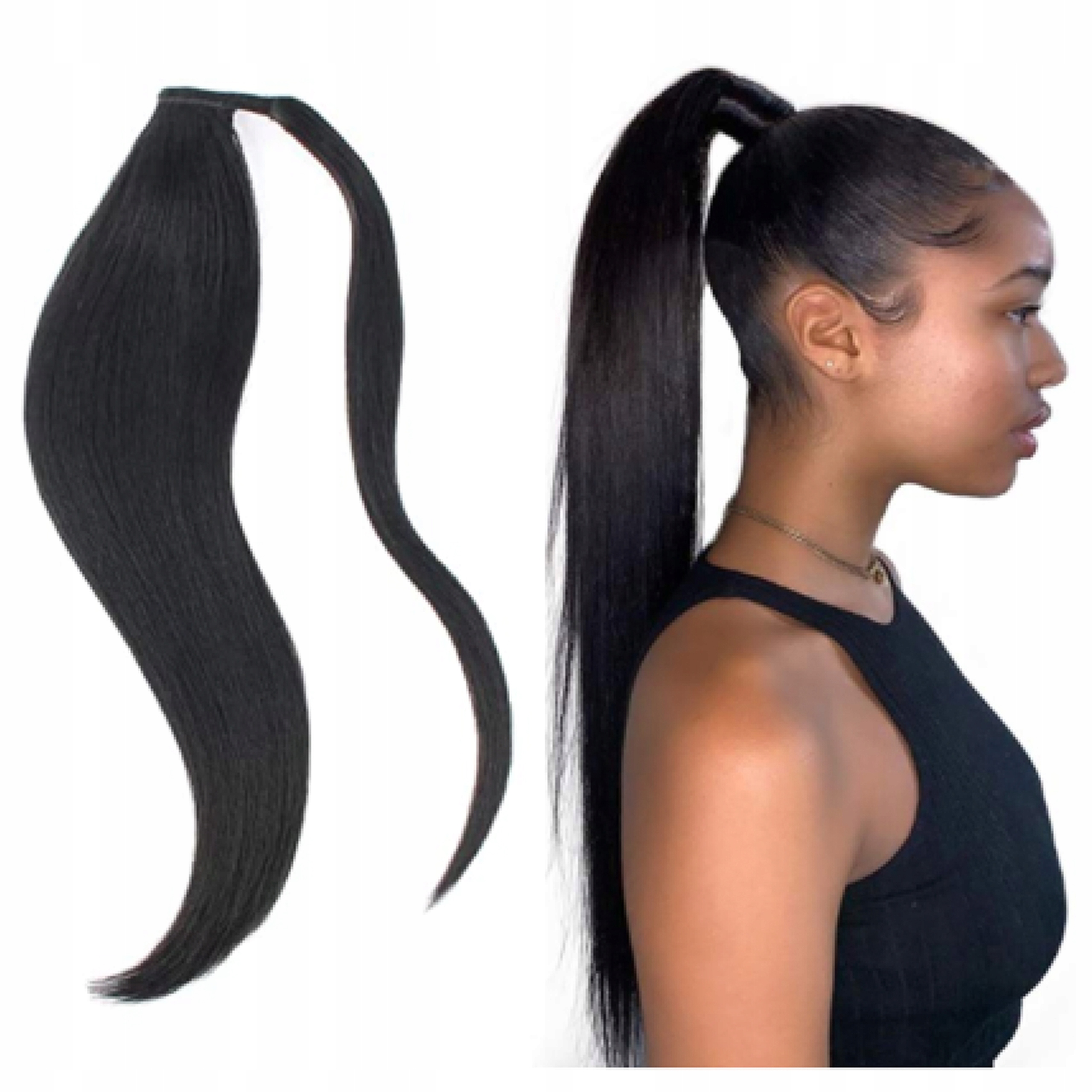 Doczepiany Kucyk 40 cm Kitka dopinka Treska doczepiane Naturalne włosy 70g