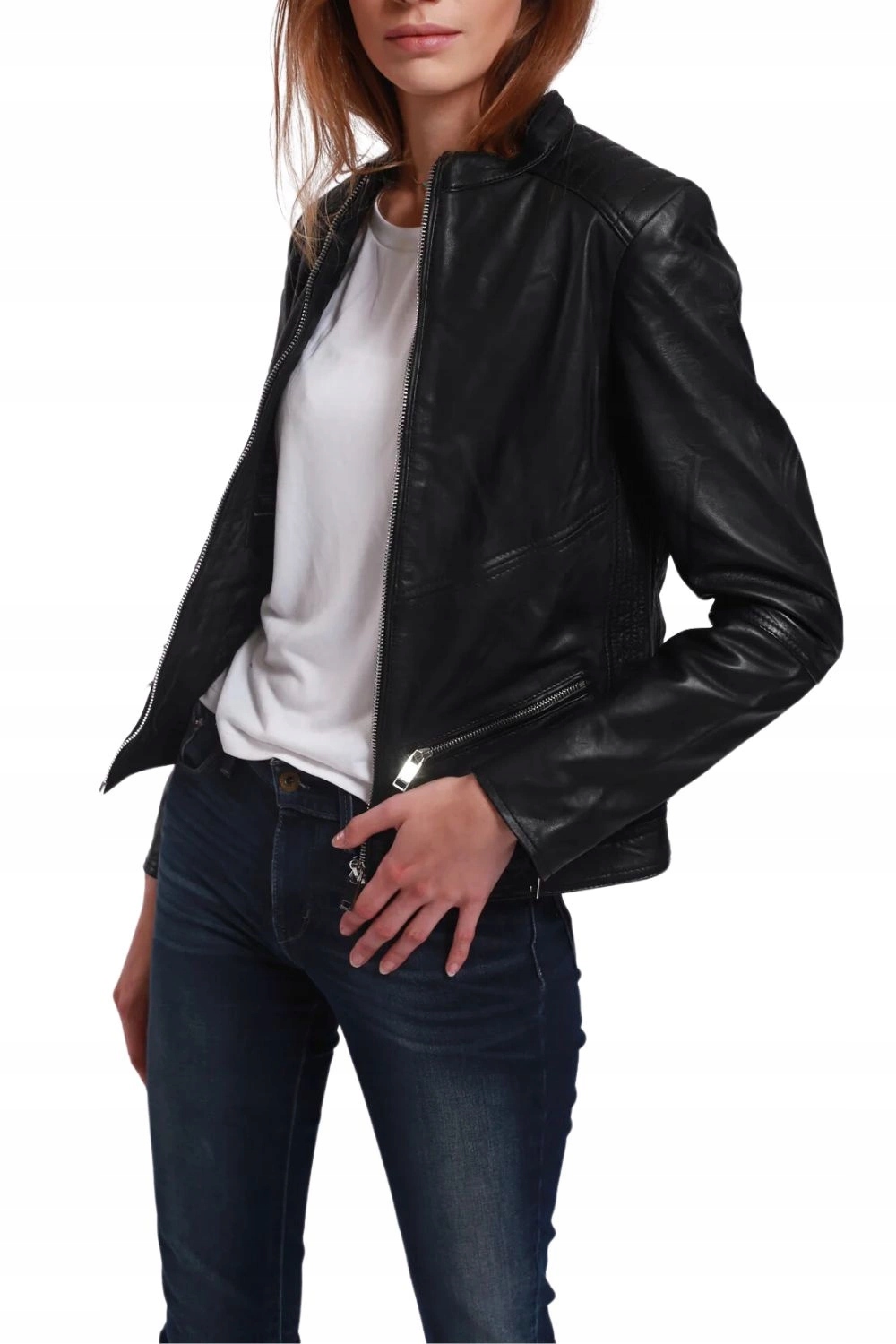 Dámská kožená bunda Chyston Tamara klasická černá ovčí kůže vel. M