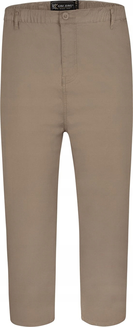 Pánské kalhoty s gumou, béžové Kam, velké velikosti