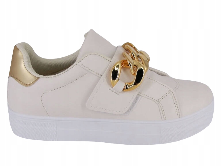 

Trampki Z Łańcuchem Sneakersy Beżowe D9B806 36