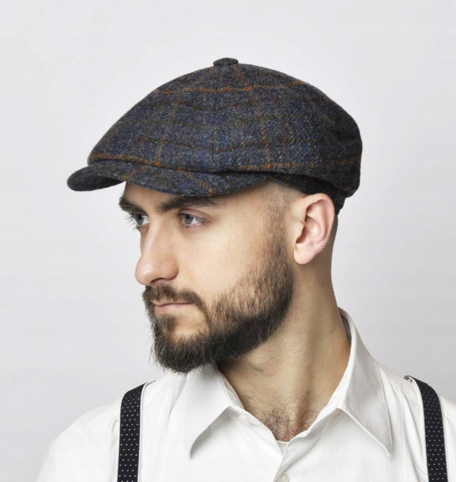 Elegancki kaszkiet męski SHELBY szkocki tweed 59