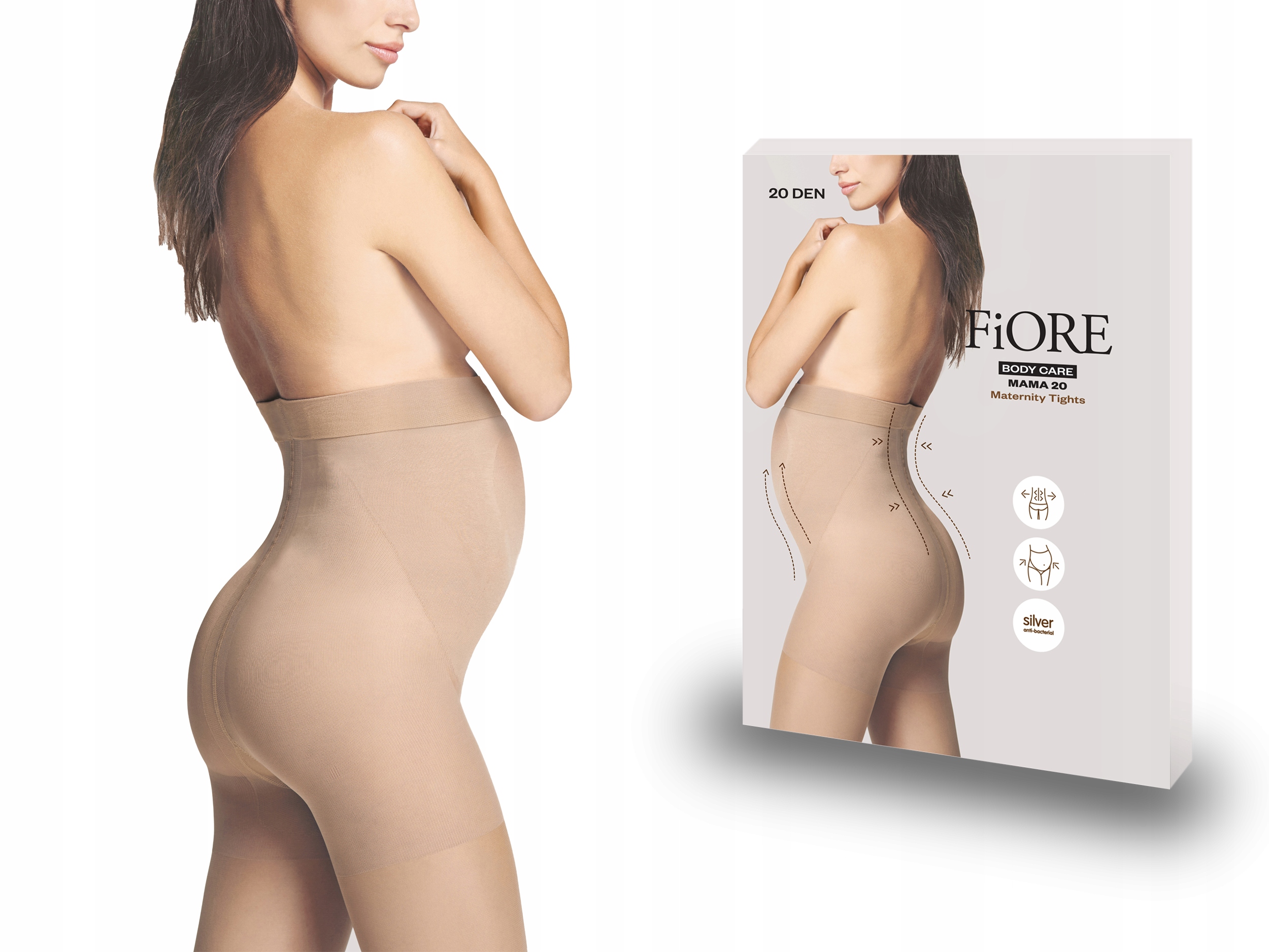 

Rajstopy ciążowe Mama Fiore, 20 den, czarny, 4-L