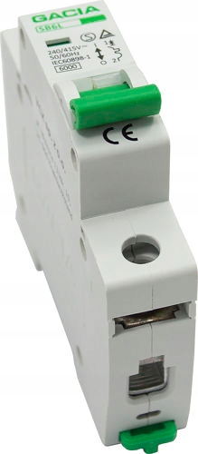 WYŁĄCZNIK NADPRĄDOWY BEZPIECZNIK 1-FAZOWY ESKA B63 63A 1P GACIA Rodzaj wyłącznik nadprądowy