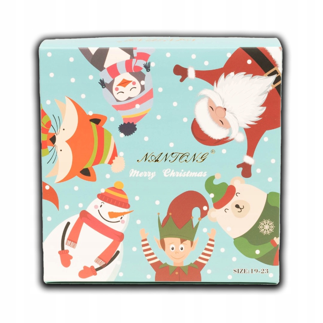 Zestaw dziecięcych skarpetek świątecznych rozmiar 19-23 pudełko niebieskie Stan opakowania oryginalne