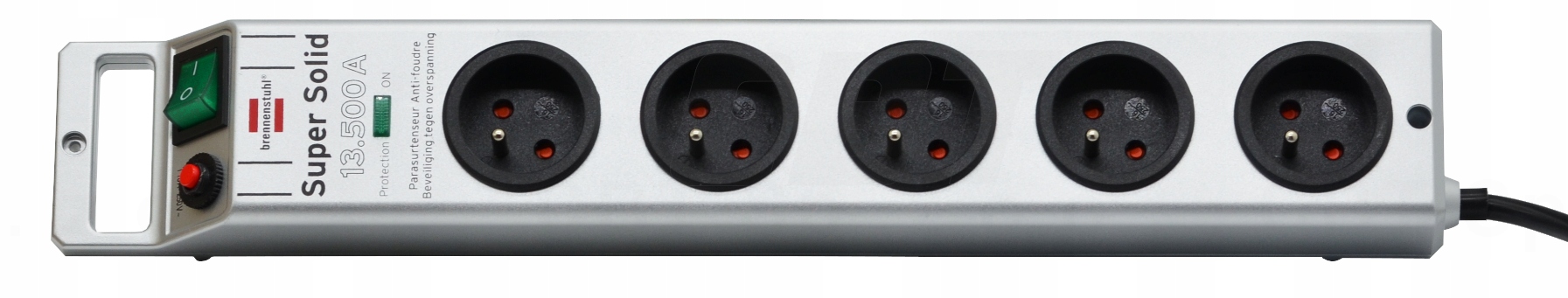 LISTWA PRZEPIĘCIOWA Super-Solid PRZEDŁUŻACZ 5 GNIAZD 13.500A KABEL 2,5m Kod producenta 1153.11E