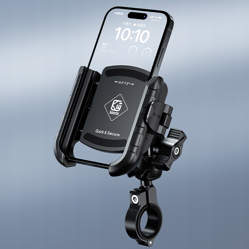 Aluminiowy uchwyt rowerowy motocyklowy na smartfon 5.4'-7.2' antywibracyjny