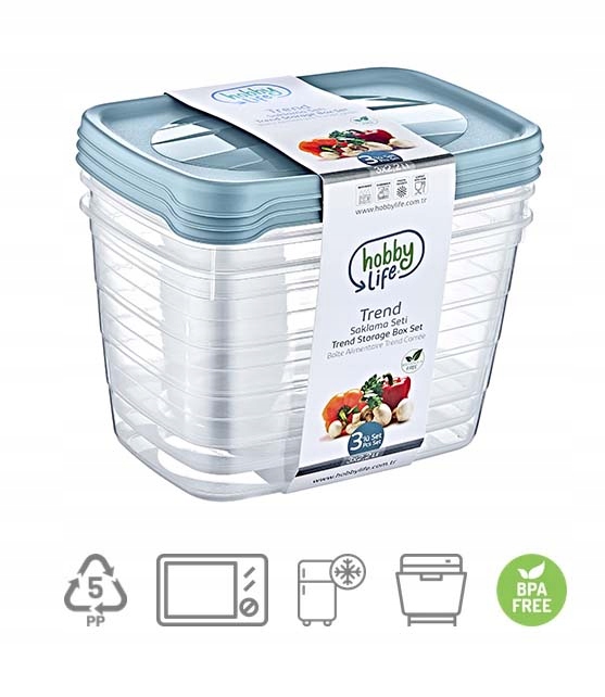 

Pojemnik na żywność Trend Box 2,2l 3szt *4848