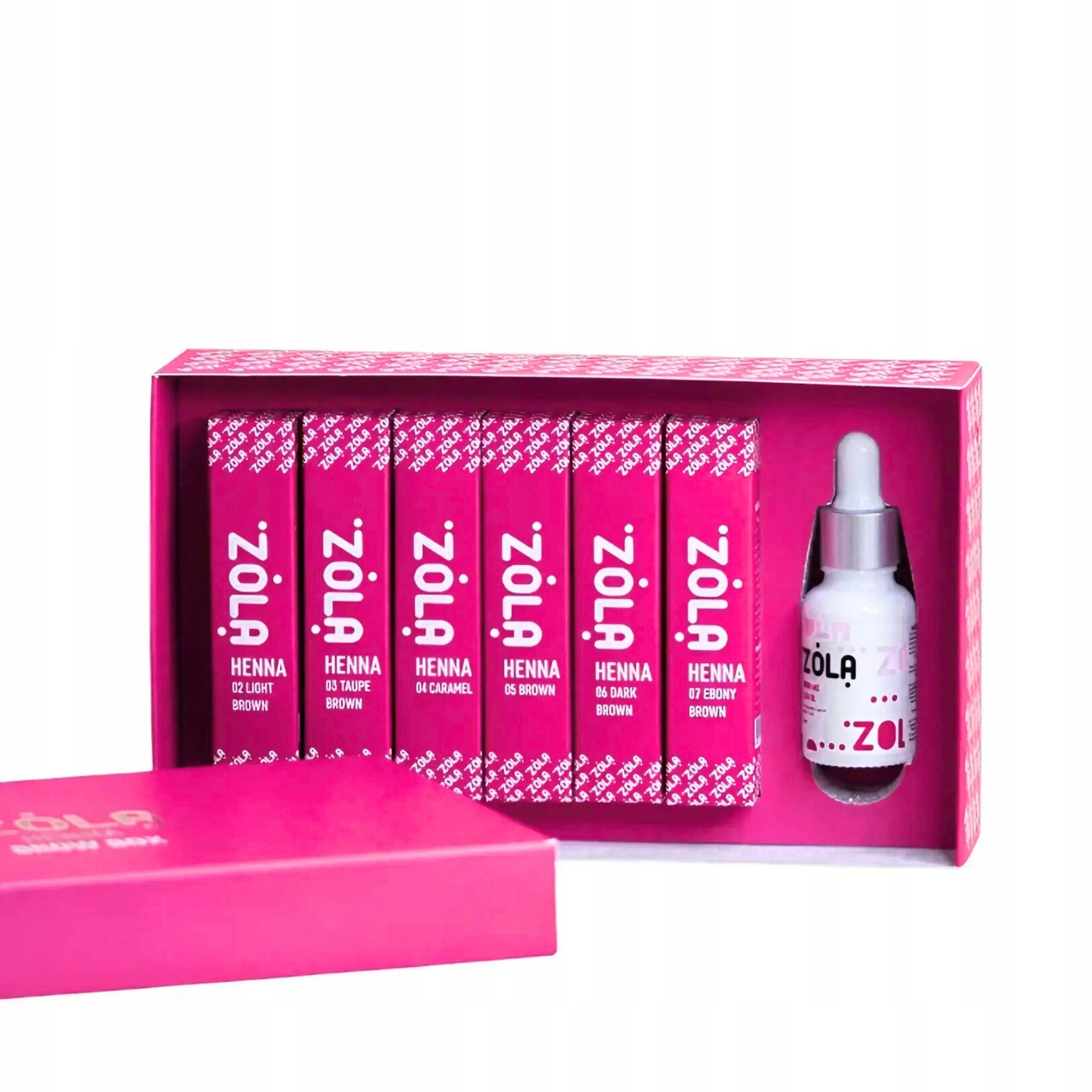 Henna na obočí a řasy Zola Brow Box 10 g. sada