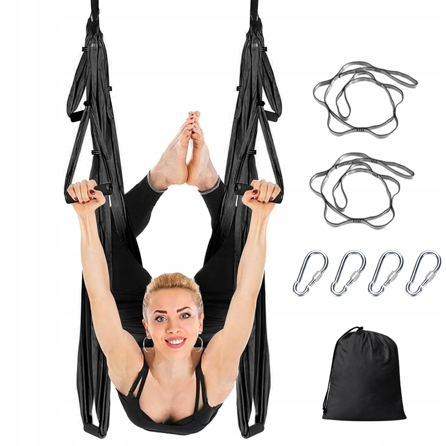 Hamak do Jogi Antygrawitacyjnej 6 Uchwytów Aerial Joga Chusta Akrobatyczna