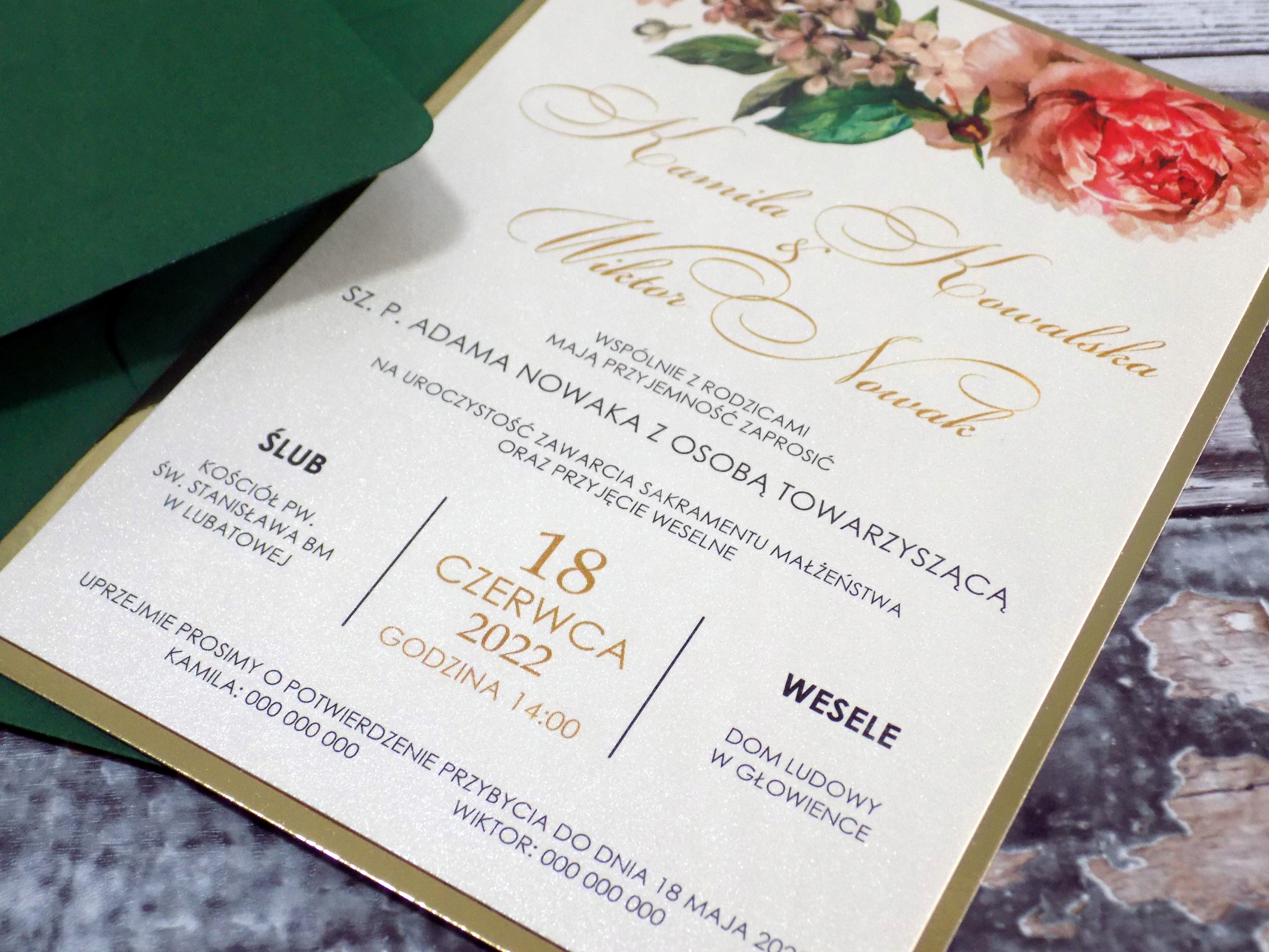 Zaproszenia na ślub ślubne rustykalne boho Rodzaj zaproszenie z kopertą