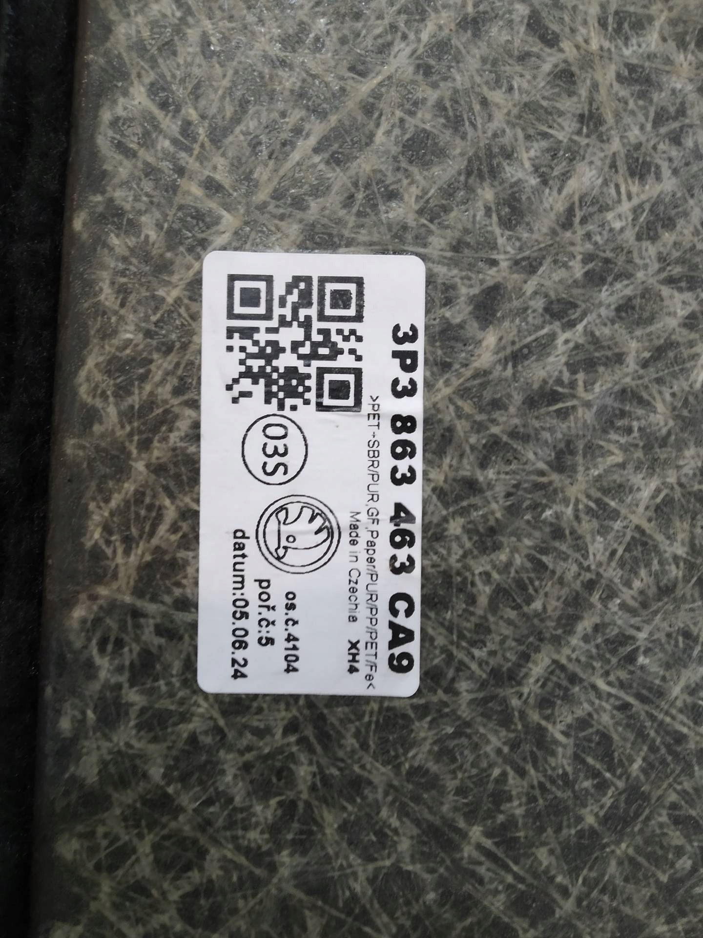 floor boot carpet mats HB 3P3863463CA Skoda Superb IV (2023-)