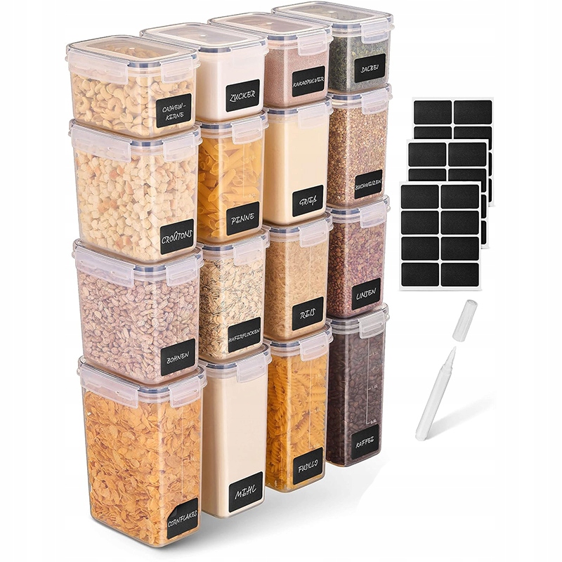 Sada 16 Dóz Na Potraviny Úložné Boxy Sada Kuchyní