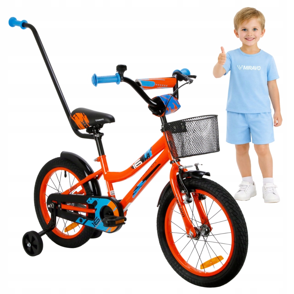Rowerek Dziecięcy 16 Cali Miravo Rower Dla Chłopca Koszyk Prowadnik Gratisy