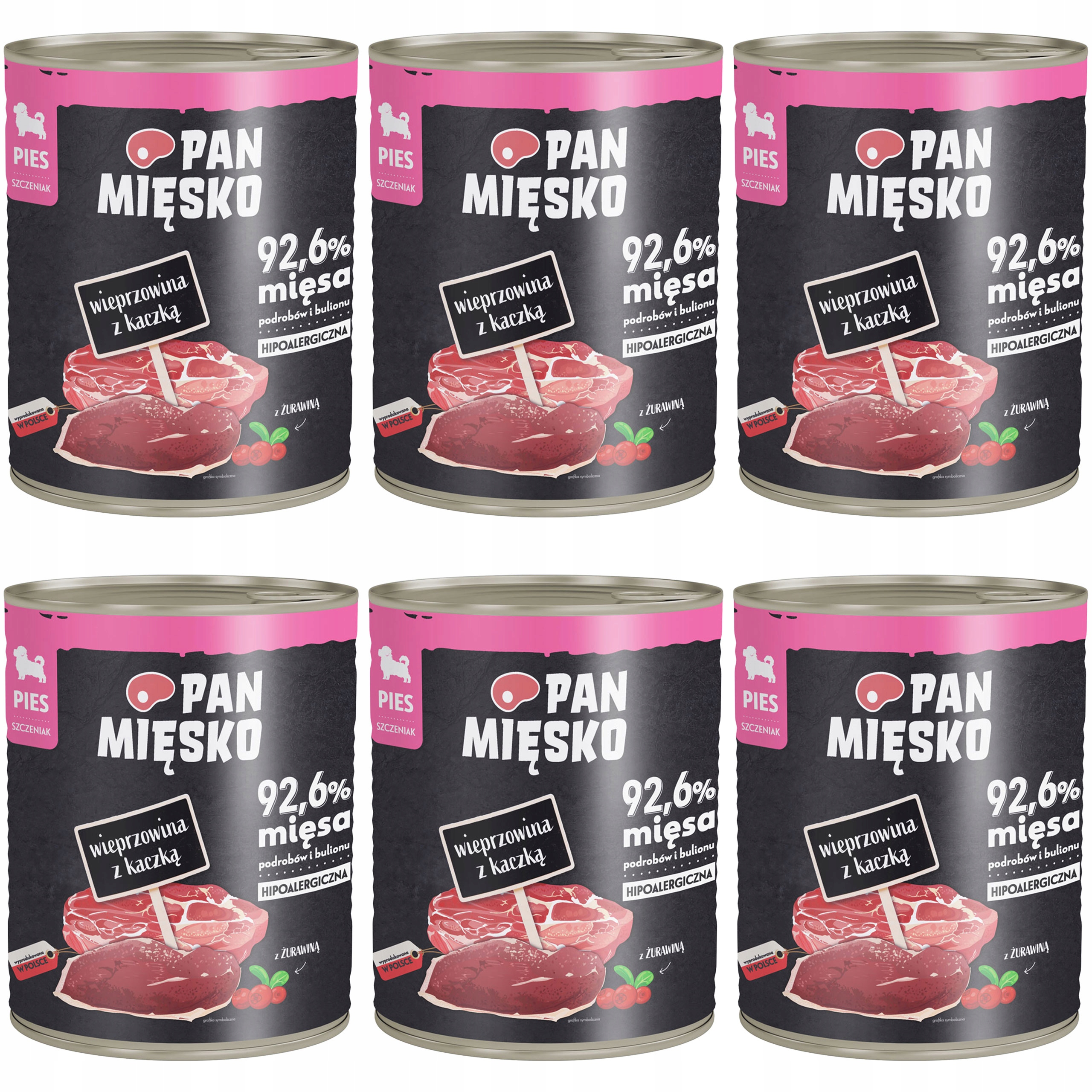 Levně Pan Mięsko Krmivo štěně Vepř Kachna 6x800g