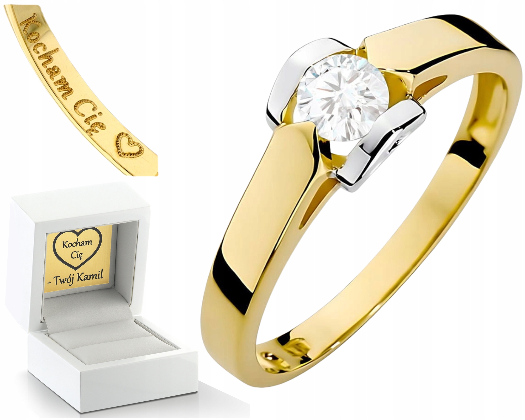 Zlatý Prstýnek Laboratorní Briliant Zásnubní Drť 585