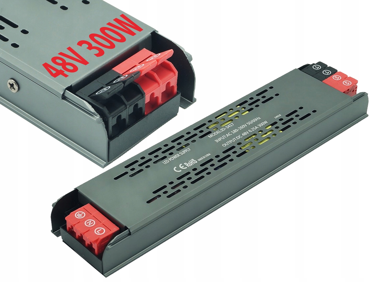 Zasilacz Profesjonalny płaski 48V 6,25A 300W IP20 Slim do taśm led
