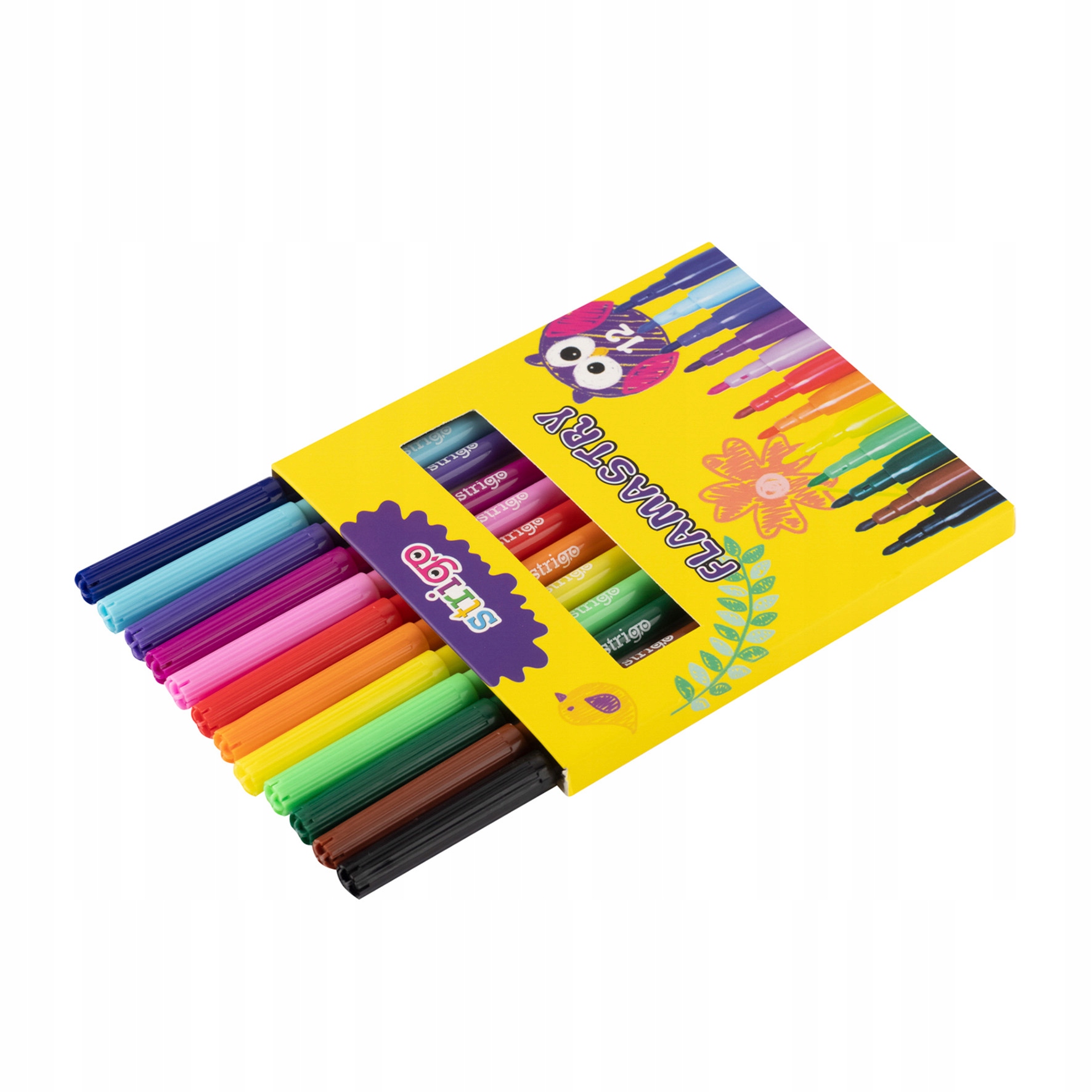 Flamastry pisaki markery mazaki STRIGO zestaw 12 kolorów do malowania Marka Strigo