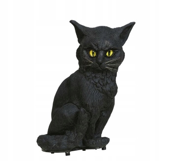 Interaktivní Kočka černá 32 cm zvuk světlo oči Led Halloween