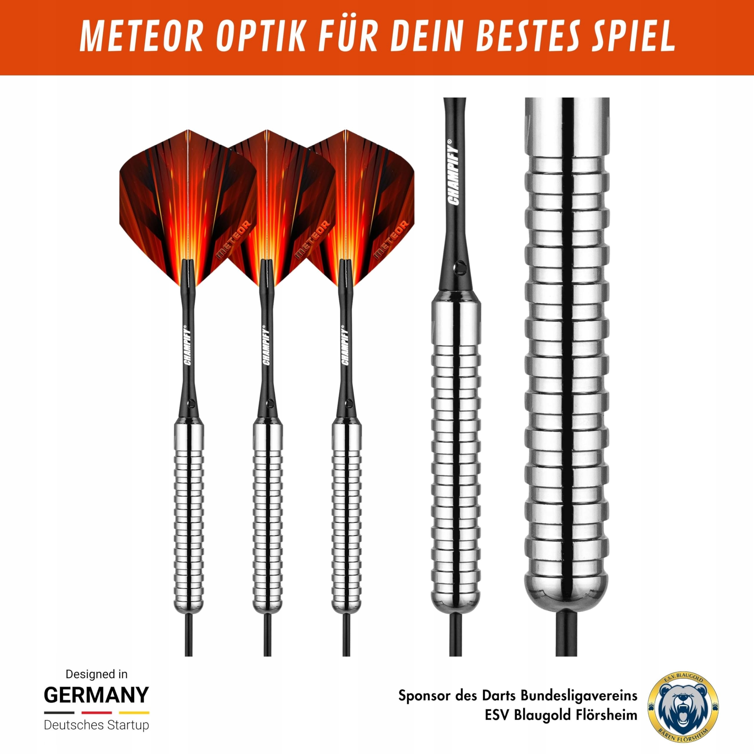 CHAMPIFY Zestaw Mosiężnych Rzutek Meteor 23g Stalowe Groty 3 Rzutki — miniatura 5