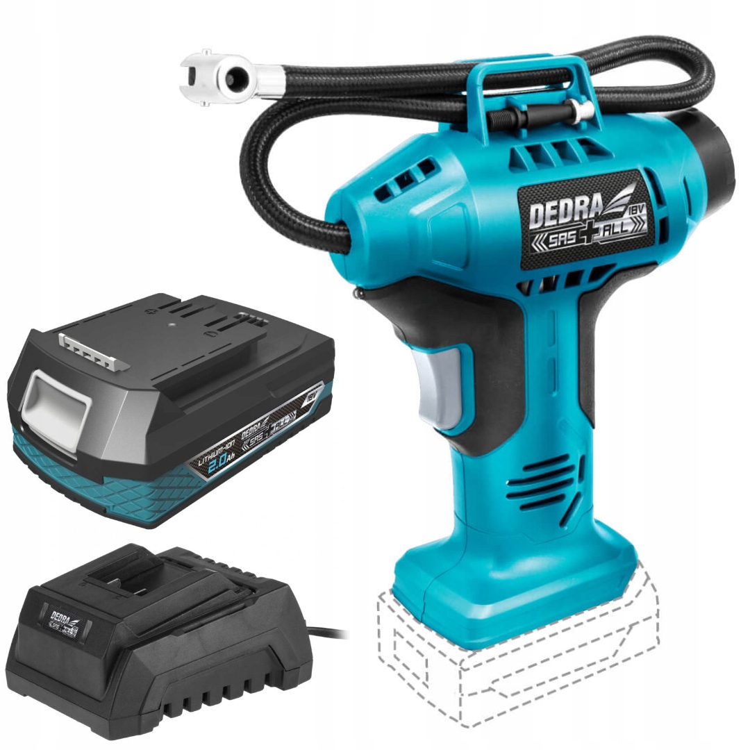 DEDRA KOMPRESOR AKUMULATOROWY PISTOLETOWY 18V 2Ah