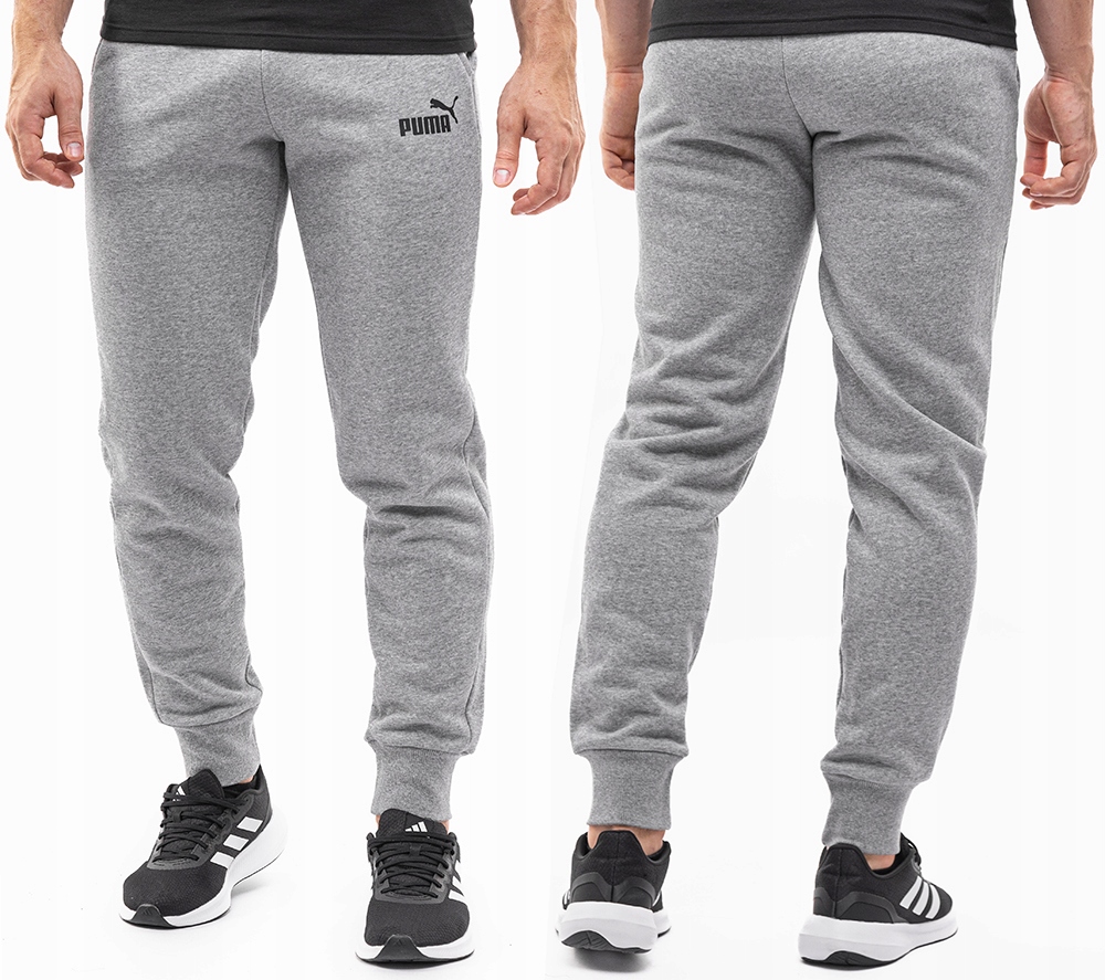 Pánské kalhoty Puma Ess Logo Joggery Dresové kapsy Šedé vel XXL