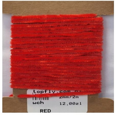 Top Fly Worm Chenille Red