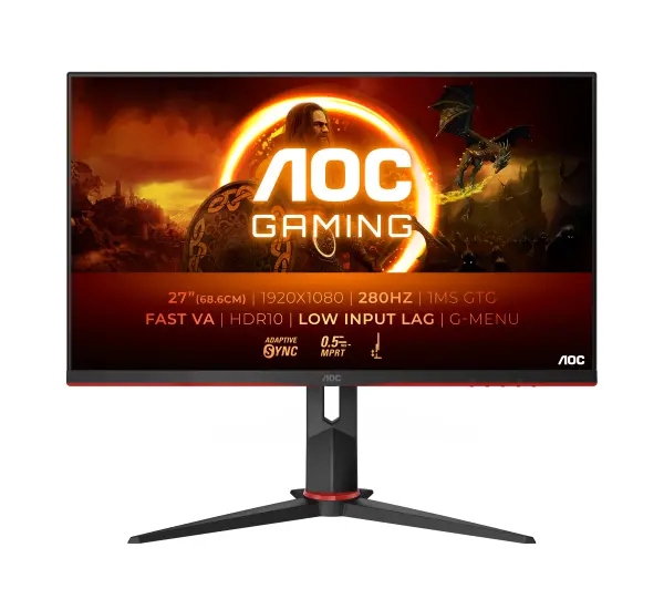 Monitor 27 cali Aoc 27G2ZN3/BK Full Hd Fast Va 280Hz 0,5ms Mprt Pivot