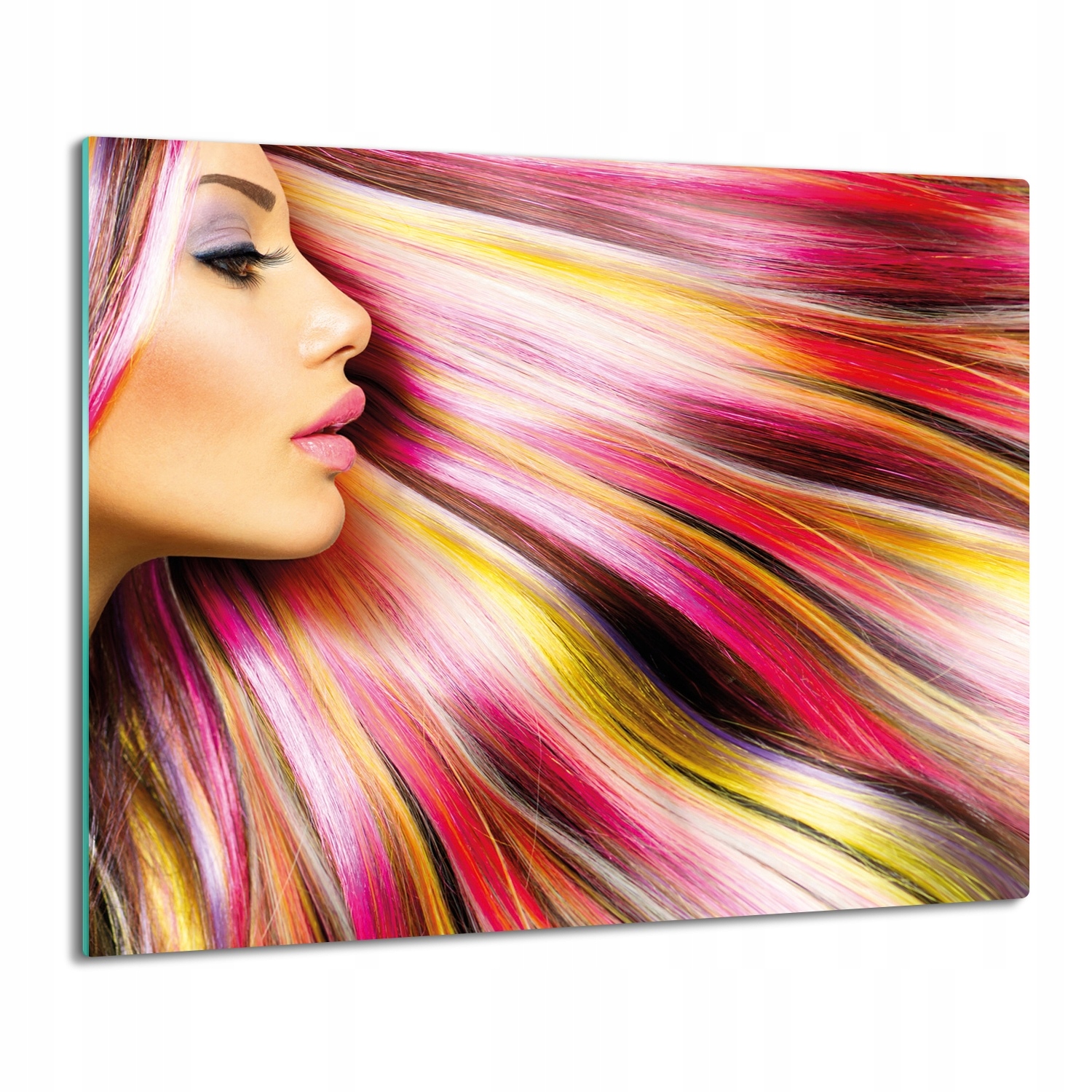 splashback ze skla Žena s barvami na vlasy 60x52