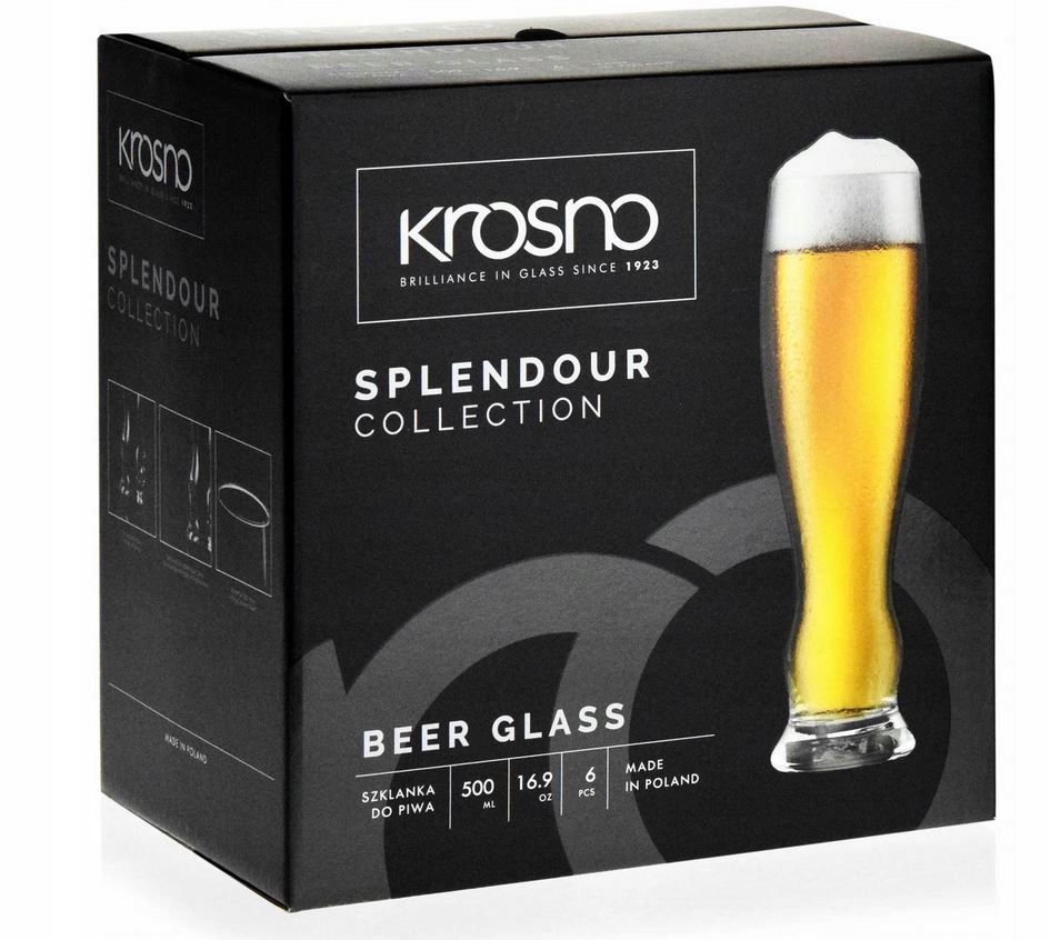

Szklanki kufle do piwa 500ml 6x Krosno Splendour