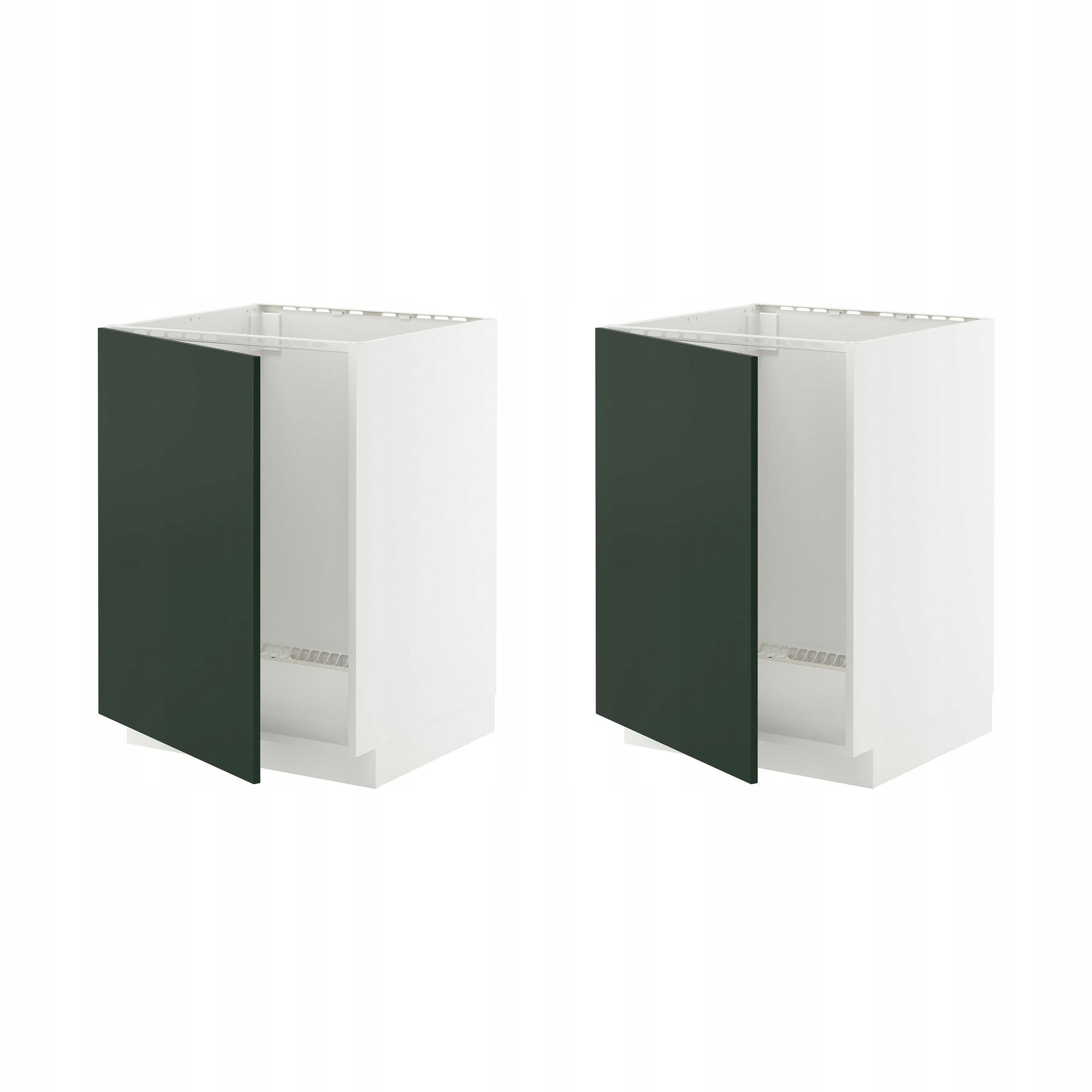 2 szt. Szafka pod zlew 60x60 cm biały/Havstorp głęboki zielony