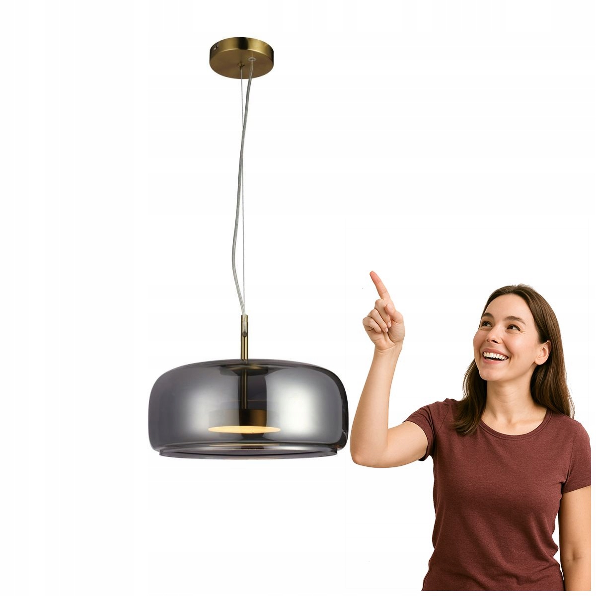 Moderní závěsná lampa Caste Led Zlatá 33 cm Italux