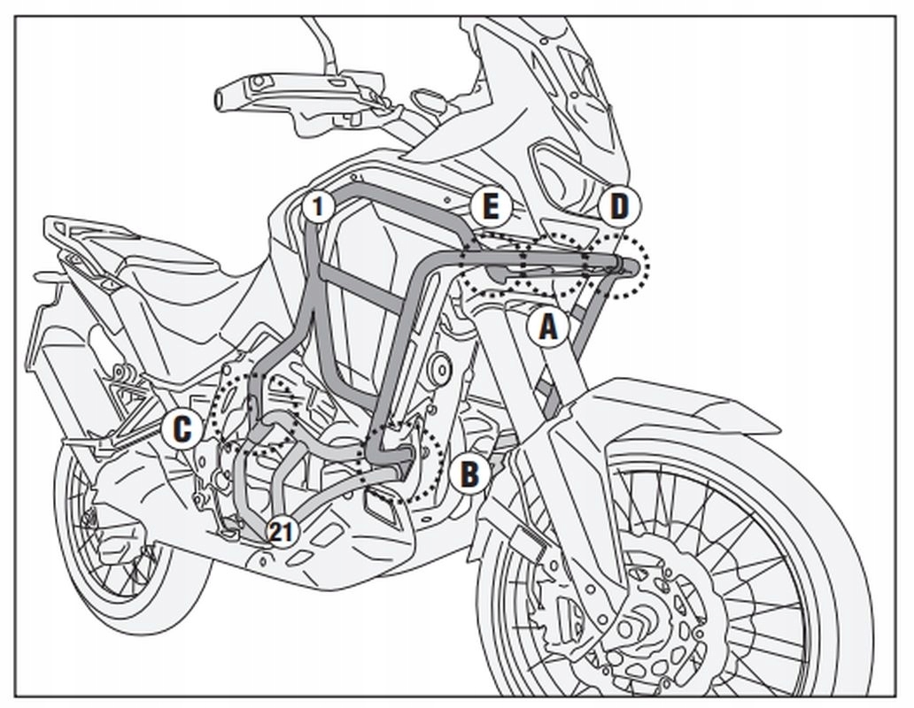 Kappa Padacie Rámy, Horné, Na Ochranu Motora Honda Crf 1100 L Africa Twin Adventure